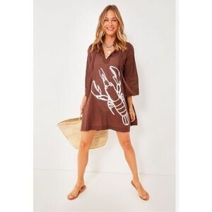 Tuckernuck Brown Lobster Print Caftan - L